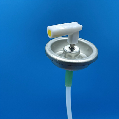 ซื้อ one inch metal stem metered valve with L shape actuator for Air freshener spray can  การผลิตออนไลน์